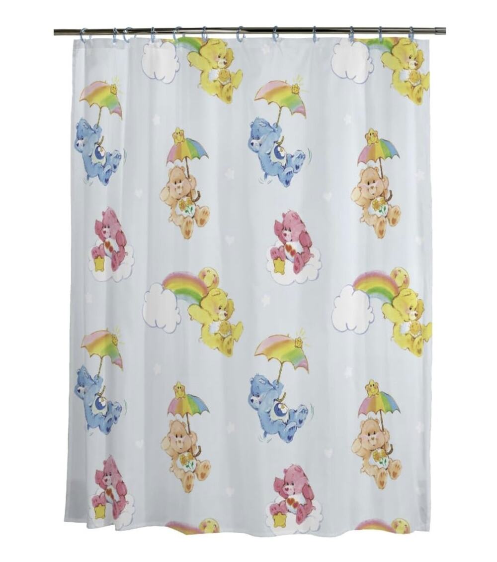 Care Bears 13-Piece Shower Curtain Set, 70 x 72 Inch Fabric Curtain with Hooks